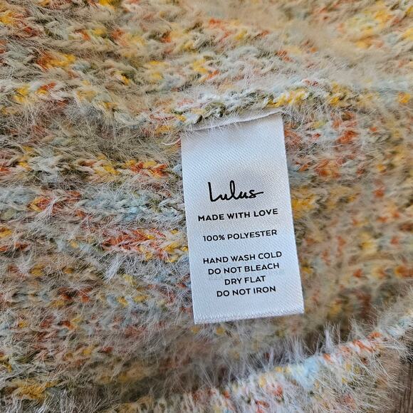 Lulus Sweet Whispers Sweater Dress Ivory Multi Marled Turtleneck Mini Womens XS - Picture 11 of 13